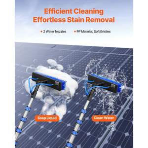 30FT maniglia estensibile Kit palo alimentato ad acqua 65,6ft tubo 180 gradi girevole testina esterna finestra per uso domestico pannello solare - Product Image 2