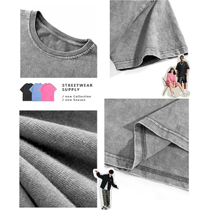 Acid Wash <b>Tee</b> With Speckled Black And <b>White</b> Pattern Soft Cotton Relaxed Crew Neck Acid Washed T Shirts - Product Image 5