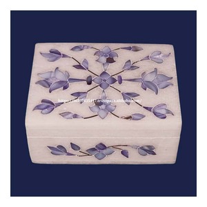 Fabricación y mayorista de todo tipo de caja de incrustaciones de mármol de diferentes colecciones con trabajo de nácar para regalo de bebé recién nacido - Product Image 6