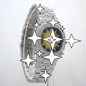Montre mécanique automatique de luxe vintage pour homme NYC DIAMOND EMPIRE, en acier inoxydable, avec diamants Moissanite et boîtier carré - Product Image 6