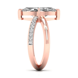 14K Solid Gold Women's Lab Diamond Gold Ring Thin Twisted Band 2.5Ct Marquise Crossover Engagement Ring Criss Cross Wedding Ring - Product Image 6