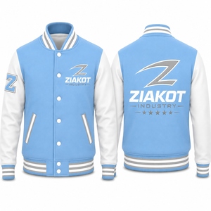 Chaqueta de Béisbol Azul Claro para Hombre ZIAKOT con Diseño de Sublimación con Estampado de Garza, Corte Regular, Ropa Casual para Primavera - Product Image 2