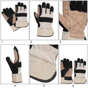 Premium <b>Cow</b> Split Leather Work Gloves Heavy Duty Protective Safety Gloves With Durable Canvas Back & Cuff For Construction - Product Image 2