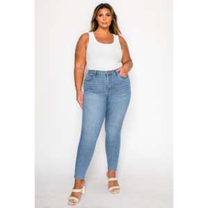 กางเกงขายาวสีฟ้าอ่อนสำหรับผู้หญิงทรงเข้ารูปเอวสูงกางเกงสำหรับเดินทางประจำวันใส่ทำงานในสำนักงาน - Product Image 2