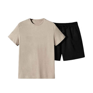 Conjunto de Camiseta y Pantalones Cortos Casuales Personalizados, Traje de Dos Piezas de Algodón para Verano, Ropa Deportiva Urbana para Hombre, Venta al Por Mayor - Product Image 1