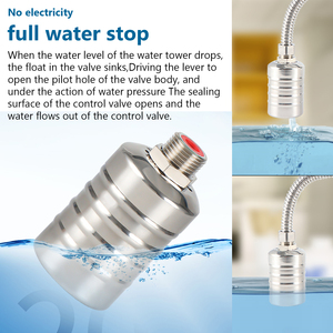 Vanne flottante pour eau de 1/<span class=keywords><strong>2</strong></span>'' à 3/4'', en acier inoxydable 304, vanne flottante entièrement automatique pour le contrôle du niveau d'eau pour tour d'eau, réservoir d'eau - Product Image 5