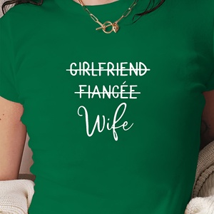 Fashion Letters Wife Camiseta corta de moda para mujer - Product Image 3