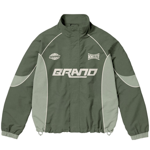 Ensemble de survêtement en nylon surdimensionné pour homme, veste coupe-vent réfléchissante zippée, ensemble de jogging, fabricant OEM en gros - Product Image 5