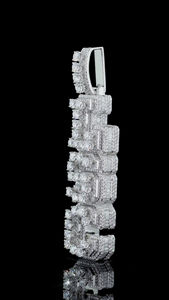 Rhodium Plated 925 Sterling Silver Moissanite Brilliant Cut Charm Pendant Hiphop Men's Party Jewelry Claw Setting Luxury - Product Image 3