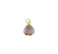 Pendentif tendance pour enfants en argent sterling 925 plaqué or 18 carats, orné de coquillages sculptés en quartz fumé, qualité supérieure AAA+