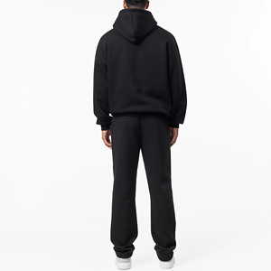 Sudadera con capucha y cordón ajustable BLACK FIT, forro polar, bolsillo canguro, puños y dobladillo acanalados, 400g, forro polar cepillado, informal de invierno - Product Image 3