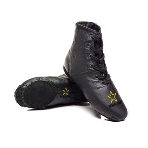 Chaussures de ballet souples pour femmes MBAANI, en cuir marron, semelle fendue, chaussures plates de danse jazz, chaussures d'entraînement - Product Image 2