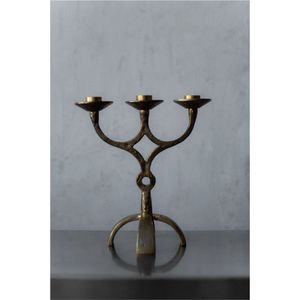 Candelabro de Metal con Acabado de Latón Vintage de Lujo, de 3 Brazos, para Decoración de Mesa en Bodas, Hogar y Hostelería, Venta al Por Mayor - Product Image 1