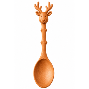 Cuillère en bois de Noël personnalisée gravée, motif floral, nouveau design de Noël pour le jeu sensoriel, cuillère en bois de Noël - Product Image 1
