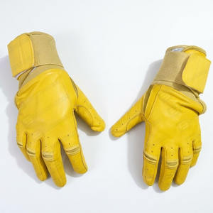 Manchette longue couleur jaune en cuir de vachette véritable gants de frappe de baseball taille adulte et jeunesse gants de frappe de baseball et de softball - Product Image 2