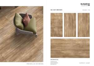 กระเบื้องพอร์ซเลนลายน้ำตาลทันสมัย ขนาดใหญ่ 600x1200 มม. กระเบื้องปูพื้นและผนังคุณภาพพรีเมียม สำหรับตกแต่งภายในและภายนอก - Product Image 4