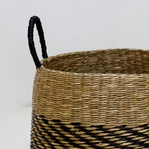 Panier de rangement rustique en jonc de mer tressé à la main – Ensemble de paniers modernes coniques tissés, multifonctionnels pour salon, jardin, cuisine - Product Image 2