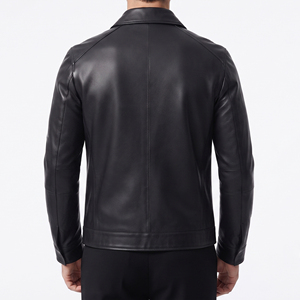 Casual Outdoor Men's Leather Jacket Outerwear Button Down Genuine Leather Jacket Men Letterman Fashion Leather <b>Coat</b> Mens - Product Image 2