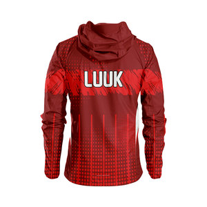 Men's Hooded Windbreaker <b>Jacket</b> Geometric Blue Print <b>Lightweight</b> Windproof Spring Outdoor Sporty Style Zipper Closure - Product Image 5