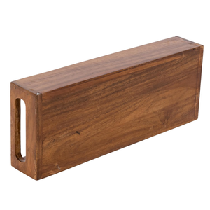 Bandeja Rectangular de Madera Hecha a Mano con Asas Recortadas, Bandeja de Almacenamiento con Borde Elevado Profundo para Desayuno, Mesa de Comedor, Cocina - Product Image 6