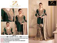 Gharara en Georgette de renard pur, style glamour hivernal, avec travail de sequins Moti et dupatta brodé fantaisie, pour un look élégant de soirée pour femme