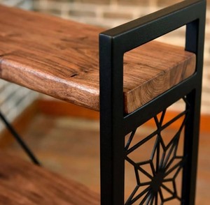 Modern Industrial <b>Wooden</b> Etagere Shelf 5-Tier with Metal Frame Freestanding Backless <b>Bookcase</b> For Living Room Home Furniture - Product Image 6