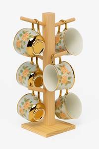 Wooden Tree-Shaped <b>Storage</b> Rack Three-Layer Minimalist Design Standing Type Handmade Wood Holder for Living Room - Product Image 4
