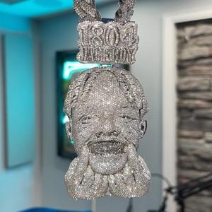 925 <b>Silver</b> Face Iced Out Moissanite Pendant Custom Hip Hop <b>Charm</b> Rhodium Plated Name Badge Gift Jewelry - Product Image 3