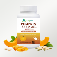 Capsules d'huile de graines de citrouille naturelle de qualité alimentaire vierge pour soutenir la fonction de la prostate et de la vessie, et la santé des cheveux et du cuir chevelu