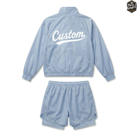 Conjunto de Pantalones Cortos Cortavientos Unisex Personalizados, Ligeros, de Punto Reversible, Transpirables, con Cremallera, para Chándal, Gimnasio, Correr