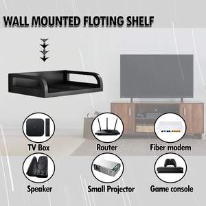 Support mural en bois d'ingénierie pour décodeur, étagère murale pour enceintes, routeur Wi-Fi, console de jeu, télécommande (Noir) - Product Image 3