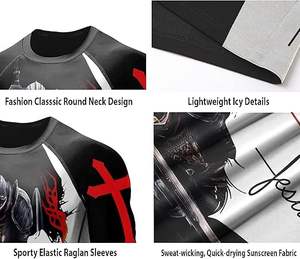 Conjunto de Rashguard Sublimado con Logotipo Personalizado OEM ODM, Camiseta de Compresión de Manga Larga UPF50 para Deportes de Surf Infantiles - Product Image 4