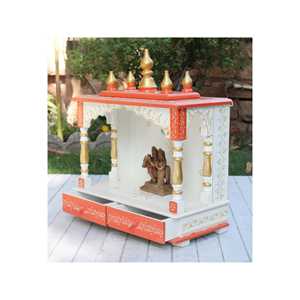 Lujosa decoración del hogar hecha a mano Templo de madera Mandir para retiro espiritual - Product Image 4