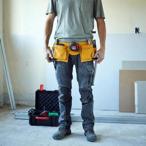 Ceinture porte-outils en cuir véritable haut de gamme personnalisée pour charpentier, avec pochette à outils et organisateur de travail – Vente en gros - Product Image 4