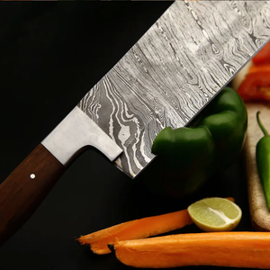 Custom Logo Handmade Damascus Steel Chef Knife Set Razor Sharp Wooden Handle Wholesale Manufacturer - Product Image 5