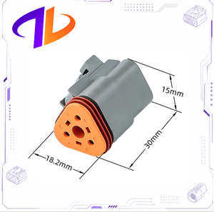 ขั้วต่อสายไฟรถยนต์แบบกันน้ำ รุ่น DT06-3S แบบ 3 ขา ทำจากทองแดง หุ้มด้วยไนลอน สำหรับขั้วต่อตัวเมีย สีเทา ซีรีส์ DT - Product Image 3