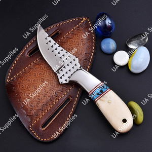 Couteau de camping haut de gamme, best-seller, lame fixe à pointe de coupe, manche en os de chameau, prise ergonomique ferme, idéal pour le dépecage et le travail du fer à chevaux - Product Image 3