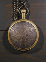 Reloj de Bolsillo Elgin Moderno de Latón Grabado con Cadena - Regalo Hecho a Mano