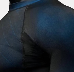 <b>Men's</b> Full Sleeve Rash Guard Blue Spandex Polyester Quick Dry Performance <b>Shirt</b> Top Adult <b>Compression</b> Fit - Product Image 5