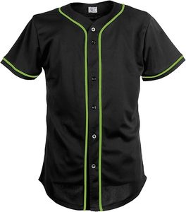 Camiseta de béisbol negra personalizada para hombre, con botones, malla bordada, nombre del equipo y números, tallas S-8XL - Product Image 1