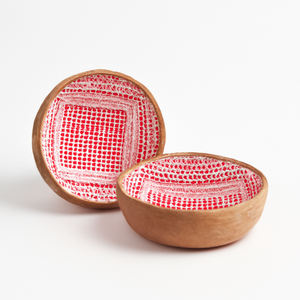 Handmade Wooden Enamel Printed Bowl for Iftar Serving <b>Decorative</b> Ramadan Supplies - Product Image 4