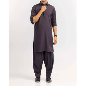 <b>Men</b> Classic Shalwar Kameez Elegant Plain Design Soft Fabric Traditional Clothing For Daily And Formal Occasions - Product Image 2