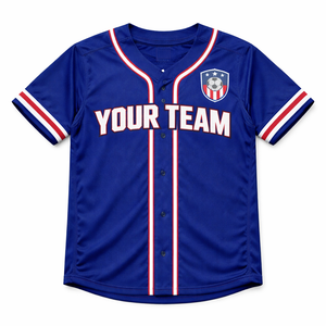 เสื้อเบสบอลทีมแบบกำหนดเอง แขนสั้น คอวี ทรงสปอร์ต แห้งเร็ว ระบายอากาศได้ดี โพลีเอสเตอร์ 100% สกรีนชื่อและหมายเลขผู้เล่น - Product Image 1