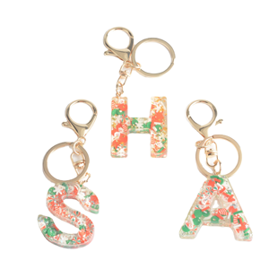 Porte-clés personnalisés en résine écologique et durable, lettres de l'alphabet, logo personnalisé, motifs de fruits, chiens, pandas, animaux, faits à la main - Product Image 2