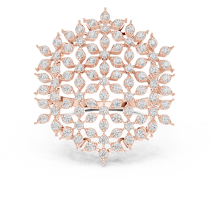 Rose <b>Gold</b> Snowflake Flower Cluster <b>Ring</b> for Women Luxury Micro Pave Crystal Statement <b>Cocktail</b> <b>Ring</b> Elegant Fashion Jewelry - Product Image 3
