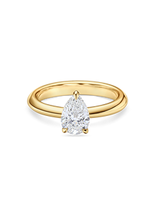 Bague de fiançailles classique en forme de poire avec un diamant de 1+ carat cultivé en laboratoire |   En or jaune, blanc, rose et platine 18 carats - Product Image 2