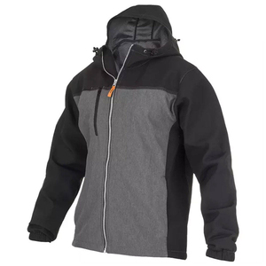 Men's Hooded Fleece <b>Jacket</b> <b>Grey</b> Black Casual Windproof Zipper Closure Autumn Wear - Product Image 5