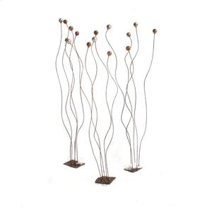 Piquet de jardin en métal finition antique en forme de tête de graine, ornement décoratif botanique pour extérieur et aménagement paysager - Product Image 4