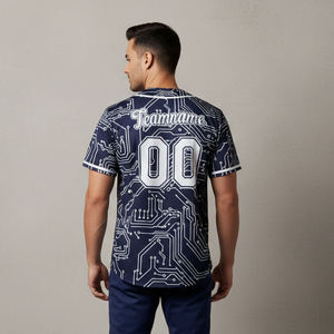 Maillots de baseball sublimés personnalisés de haute qualité avec nom et numéro, manches courtes, coupe athlétique, respirants, été, 100% coton - Product Image 2