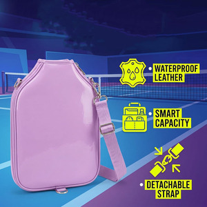 Bolsa de lujo para palas de pickleball, organizador de cuero con acabado en cuero genuino para deportes, en venta a bajo precio. - Product Image 6